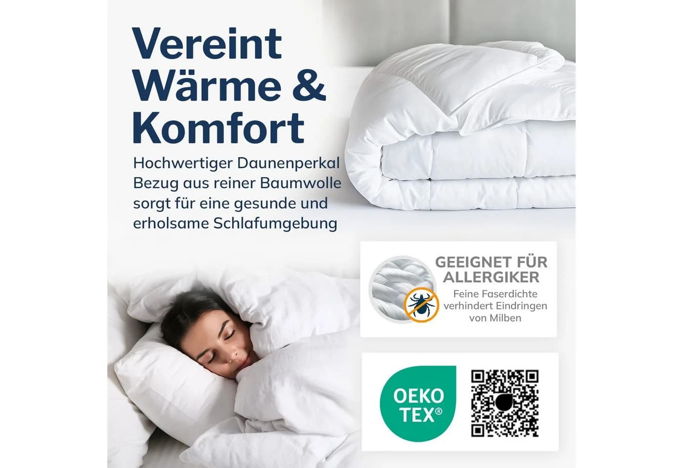CALMONT Federbettdecke mit Daunen & Federn 135x200