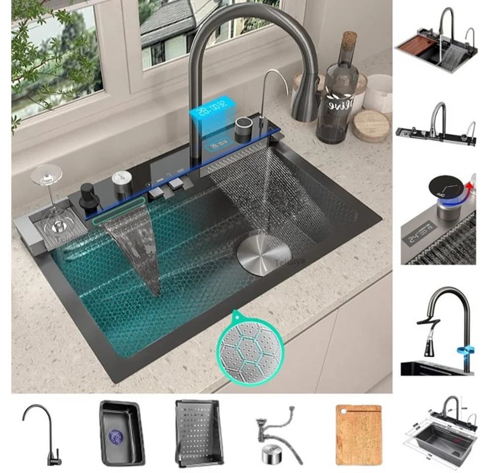 Faizee Home Küchenspüle mit Wasserfall und digitaler Anzeige - Bild 2