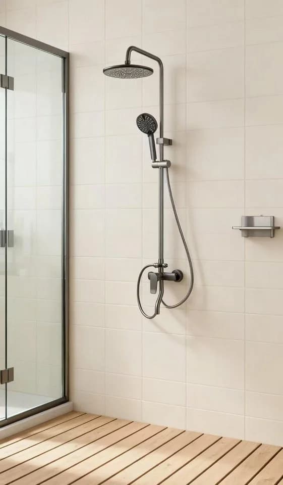 Faizee Möbel Duschsystem Regendusche mit Handbrause Schwarz/Silber - Bild 2