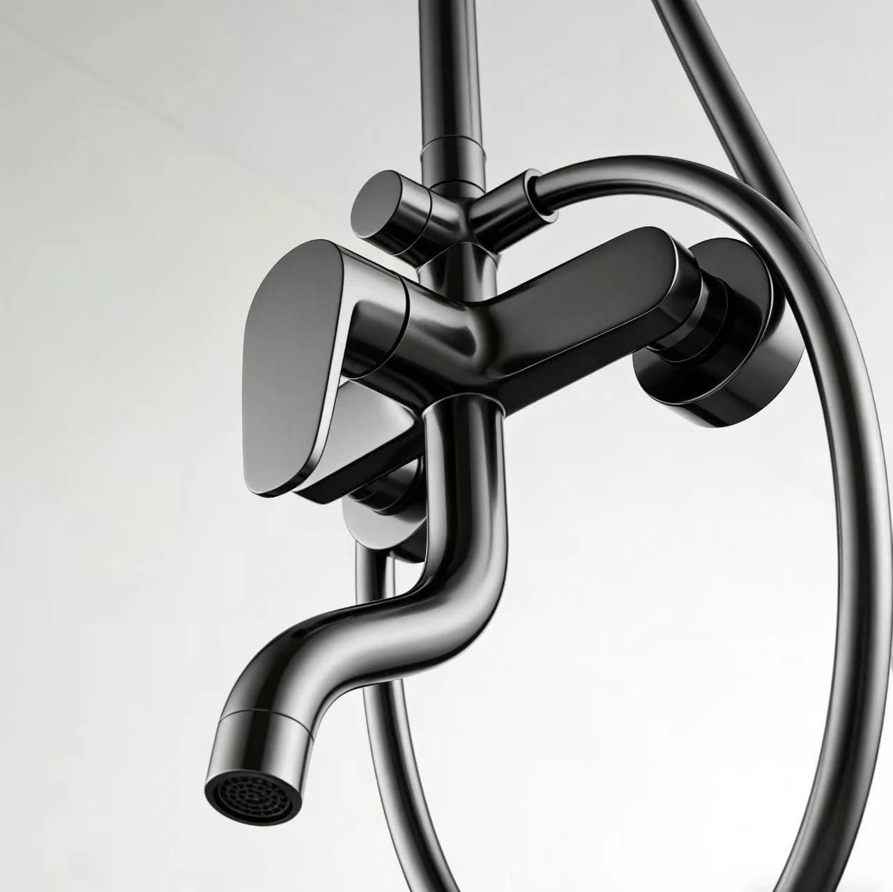 Faizee Möbel Duschsystem Regendusche mit Handbrause Schwarz/Silber - Bild 3