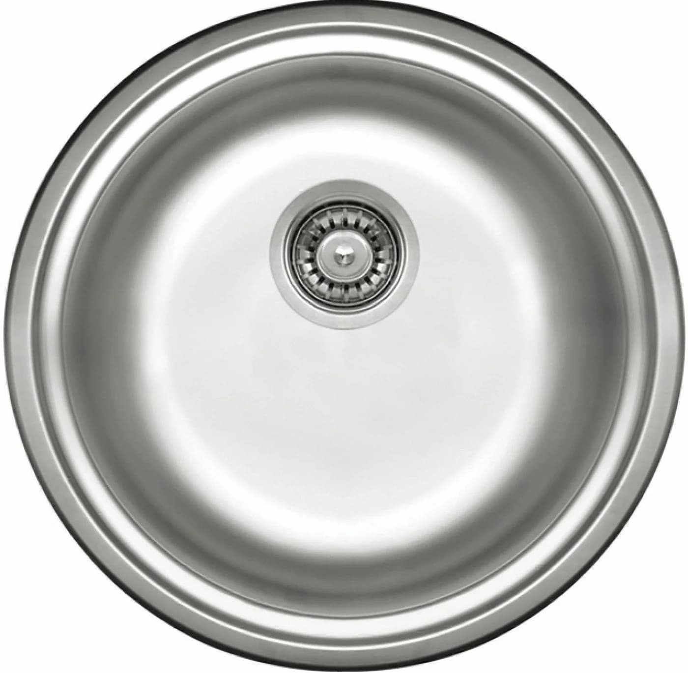 Faizee Möbel Edelstahlspüle Rund 42 cm mit Armatur und Siphon-Set - Bild 1