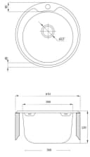 Faizee Möbel Edelstahlspüle 51 cm Rund Einbauspüle ohne Armatur Bild 1