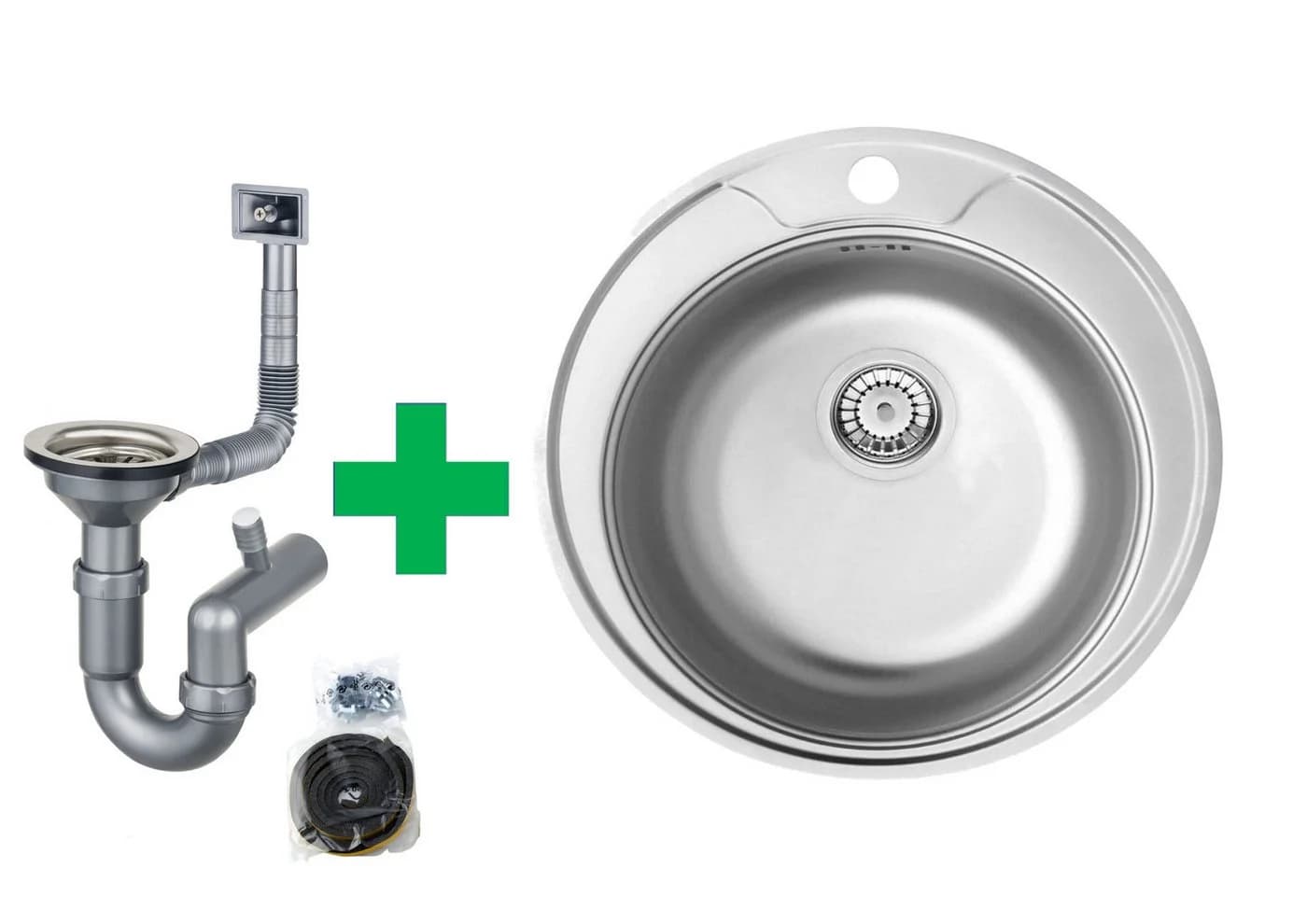 Faizee Möbel Edelstahlspüle 51 cm Rund Einbauspüle ohne Armatur - Bild 2