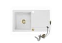 Faizee Möbel Granitspüle Beige mit Armatur Gold Bild 1