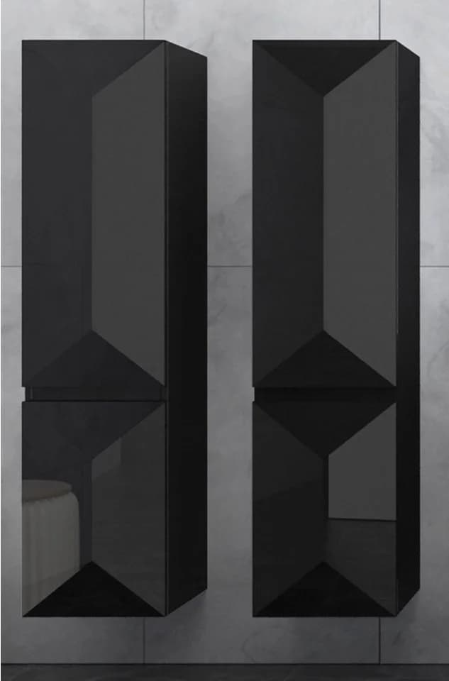 Faizee Möbel Badezimmerschrank Schwarz/Weiß Modern Soft-Close