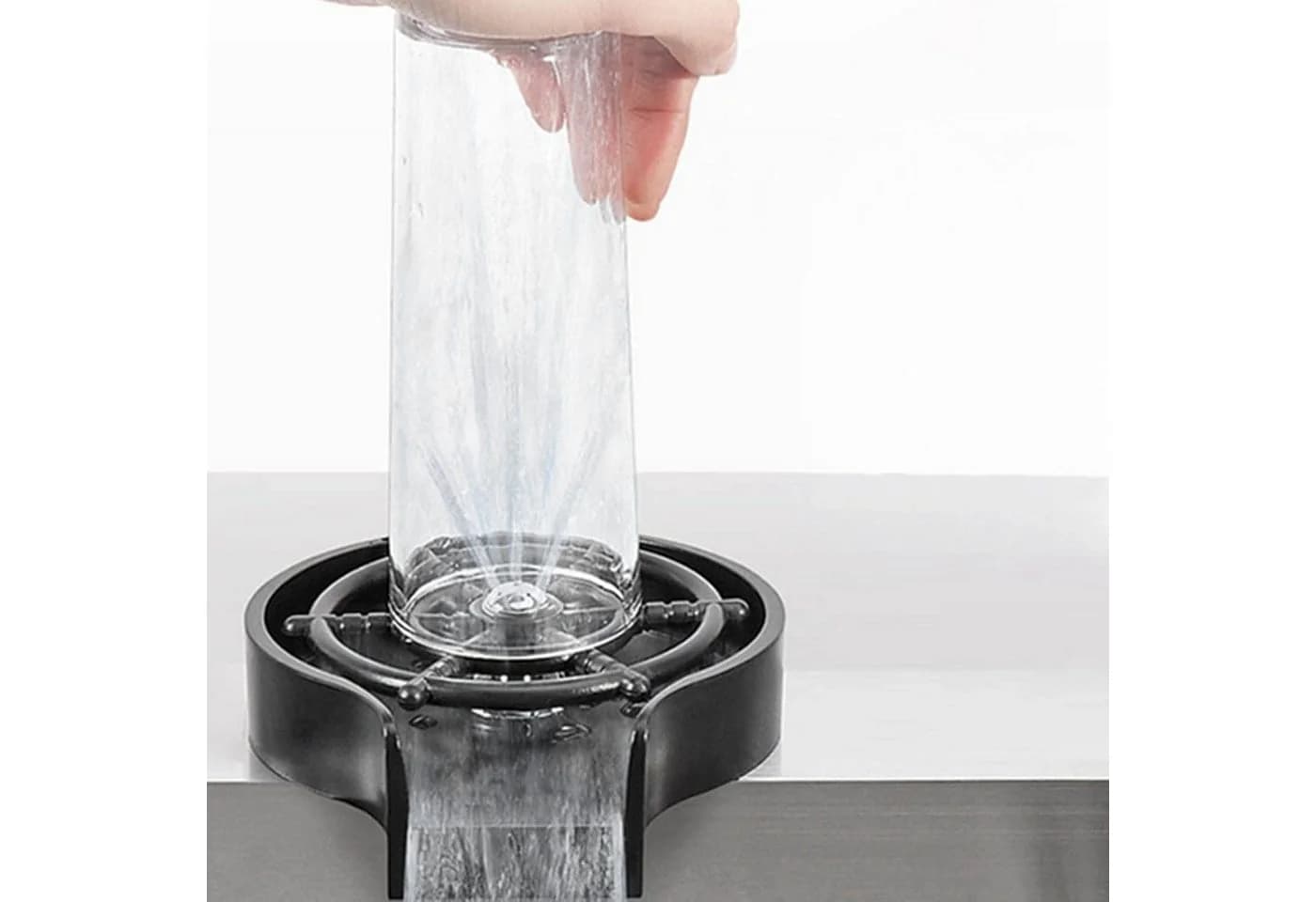 Faizee Möbel Aufsatzpaneel Flaschenwaschmaschine Edelstahl-Becherreiniger 80cm Schlauch