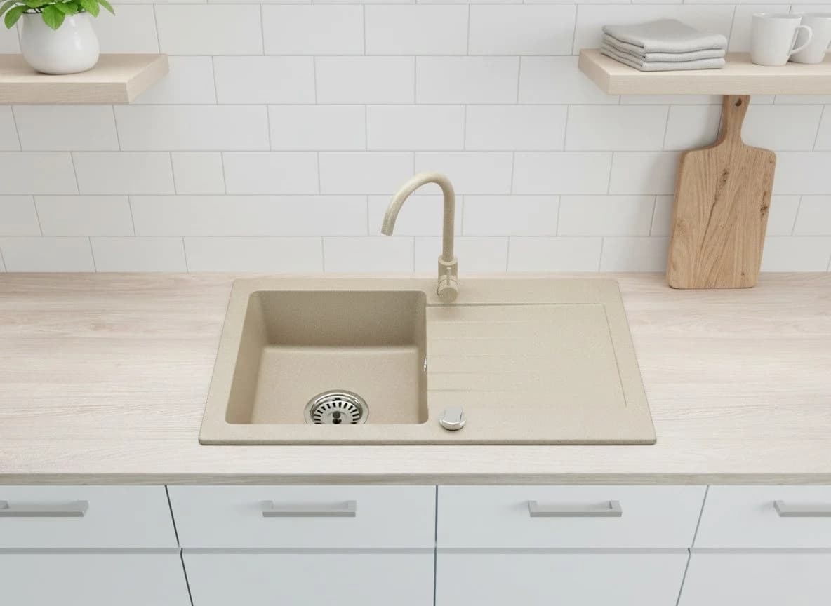 Faizee Möbel Granitspüle Alisha Beige Modern Einbauspüle