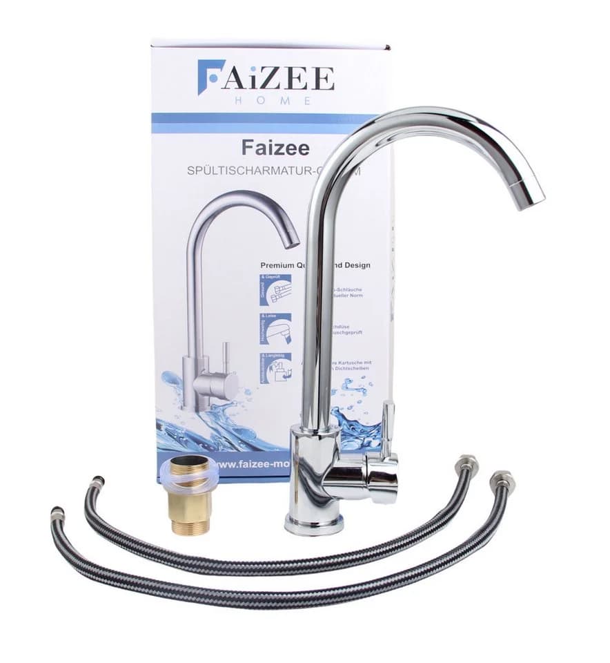 Faizee Home Küchenarmatur Hochwertiger Einhebelmischer Chrom - Bild 5