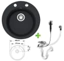Faizee Home Granitspüle Vela Schwarz Ø 49cm Einbau Bild 1