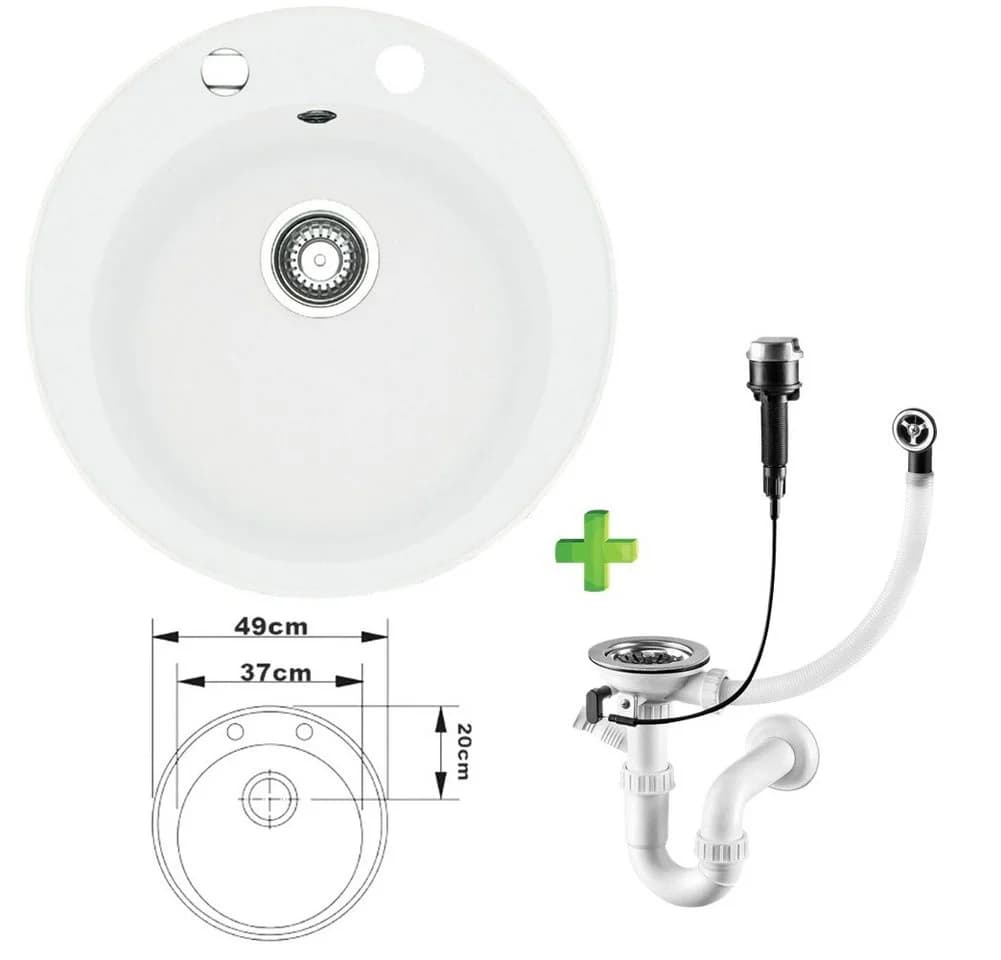 Faizee Home Granitspüle Vela Weiß Modern