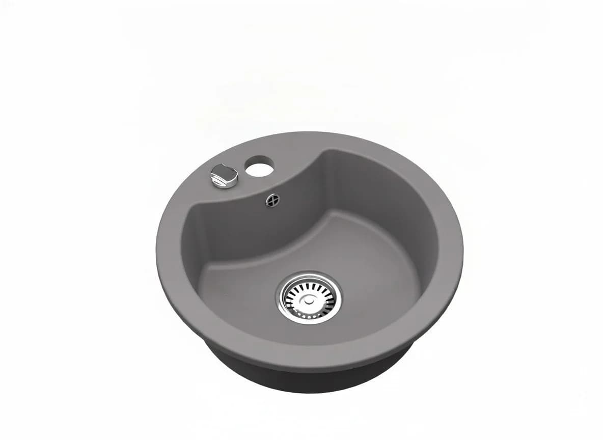 Faizee Home Granitspüle Vela Grau Moderner Einbau - Bild 2