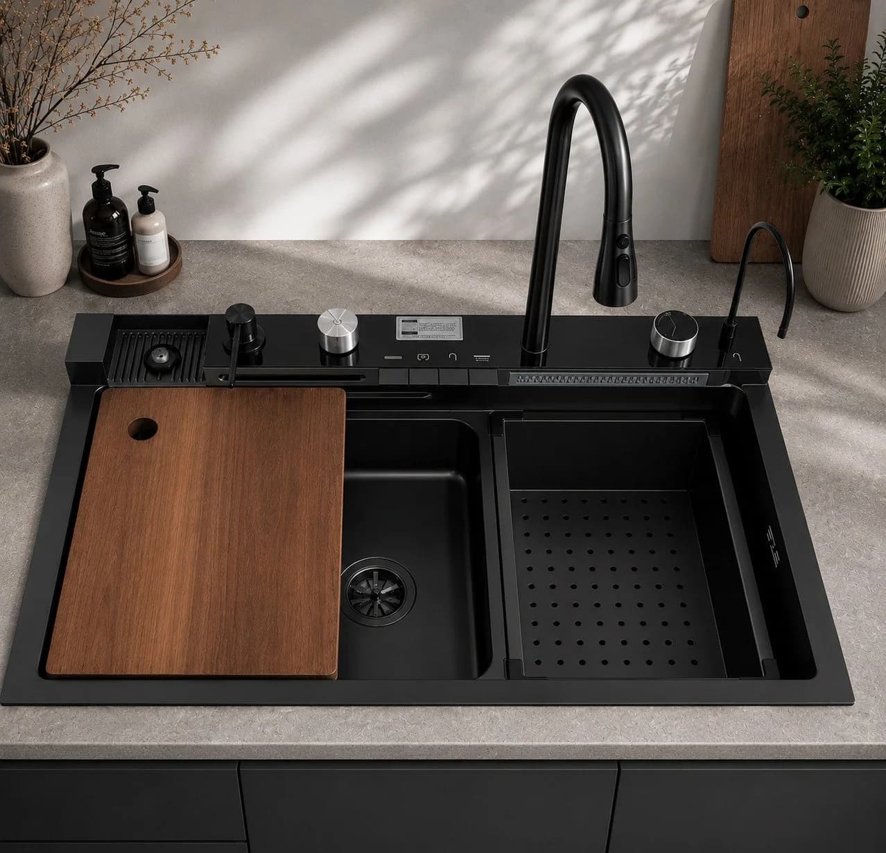 Faizee Home Neom Edelstahlspüle mit Nano-Technologie und 4-fach Wasserhahn - Bild 2