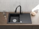 Faizee Home Granitspüle Mattschwarz Reversibel Einbauspüle Bild 1