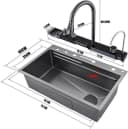 Faizee Home Einbauspüle Nano Wasserfall Edelstahl Gold/Silber/Schwarz Bild 4