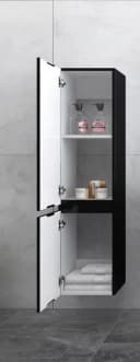 Faizee Möbel Badmöbelset Miran 90 cm Schwarz Hochglanz Bild 3