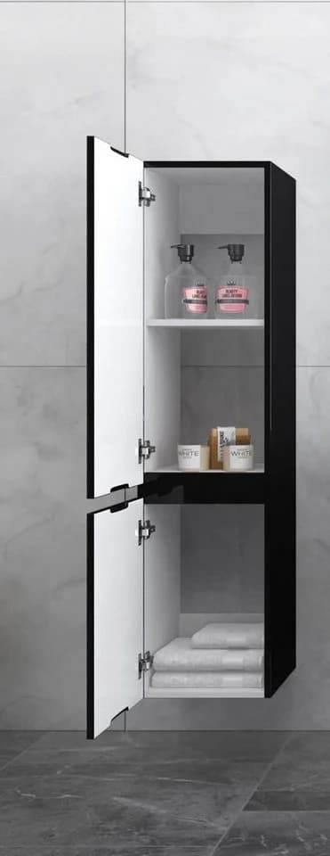 Faizee Möbel Badmöbelset Miran 90 cm Schwarz Hochglanz - Bild 3