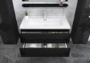 Faizee Möbel Badmöbelset Miran 90 cm Schwarz Hochglanz Bild 4