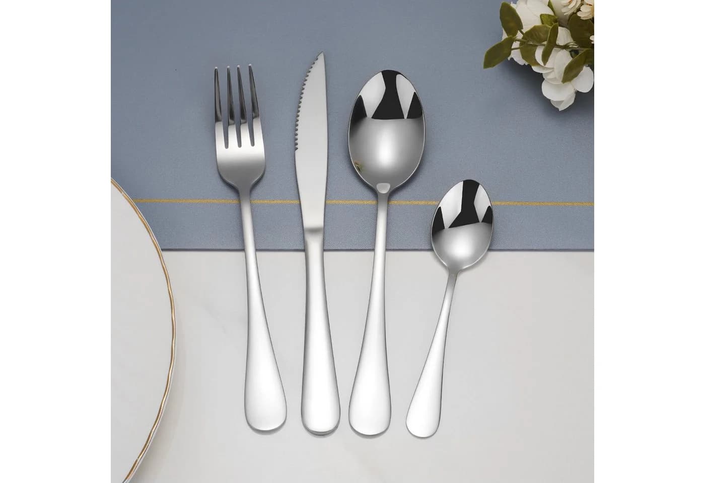 Faizee Home Besteckset 24-tlg. Edelstahl für 6 Personen Silber - Bild 4