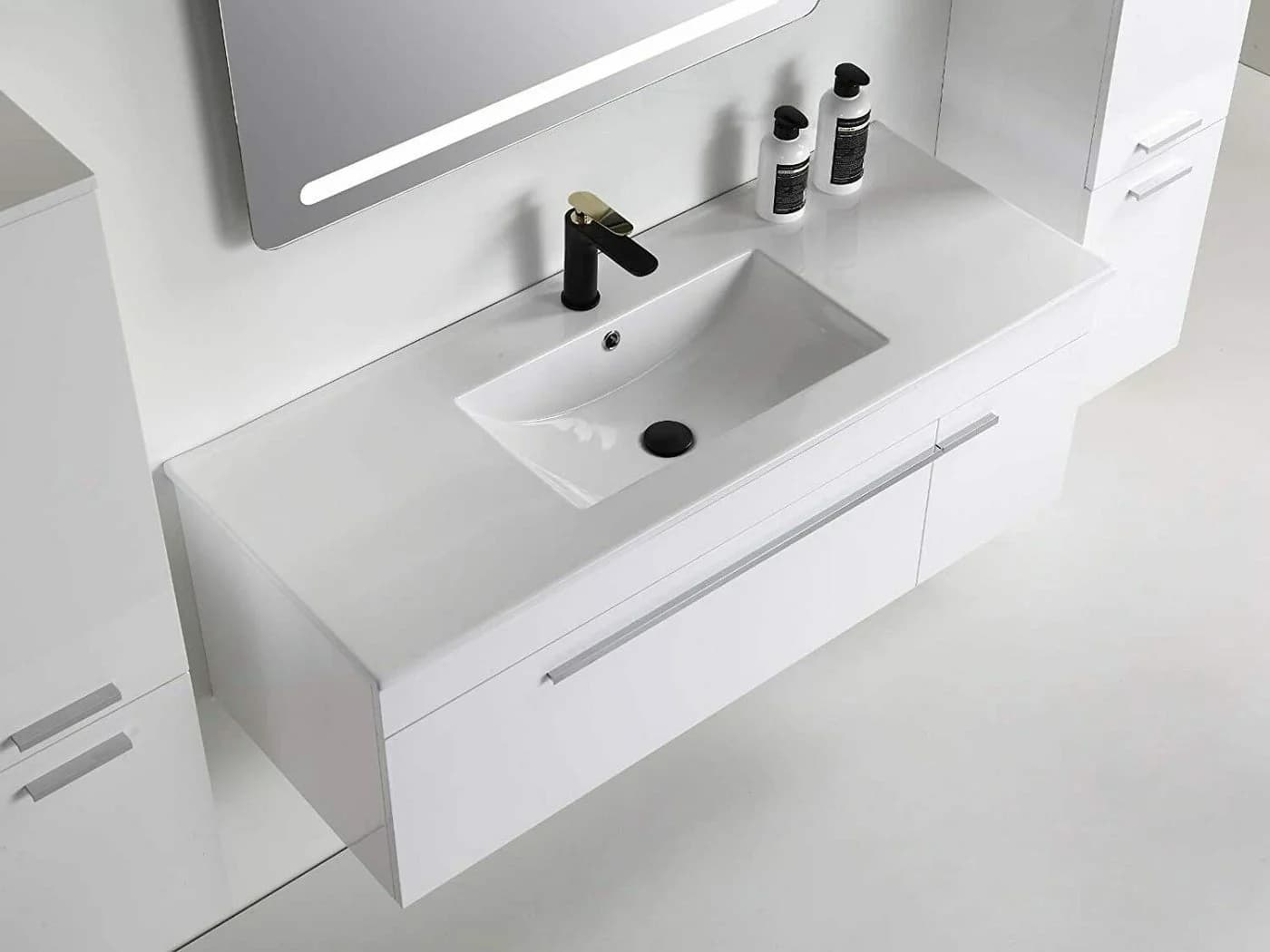 Faizee Home Badmöbel-Set 120cm Unterschrank mit LED-Spiegel und Soft-Close - Bild 3