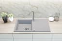 Faizee Home Granitspüle Element Grau mit Abtropffläche & Siphon Bild 3