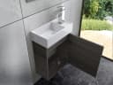Faizee Home Badmöbel-Set Rikka mit Keramikwaschbecken und Spiegel Grau Bild 2
