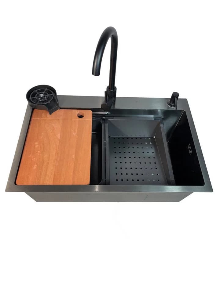 Faizee Home Quantum Edelstahlspüle 75x45 cm Schwarz - Bild 3