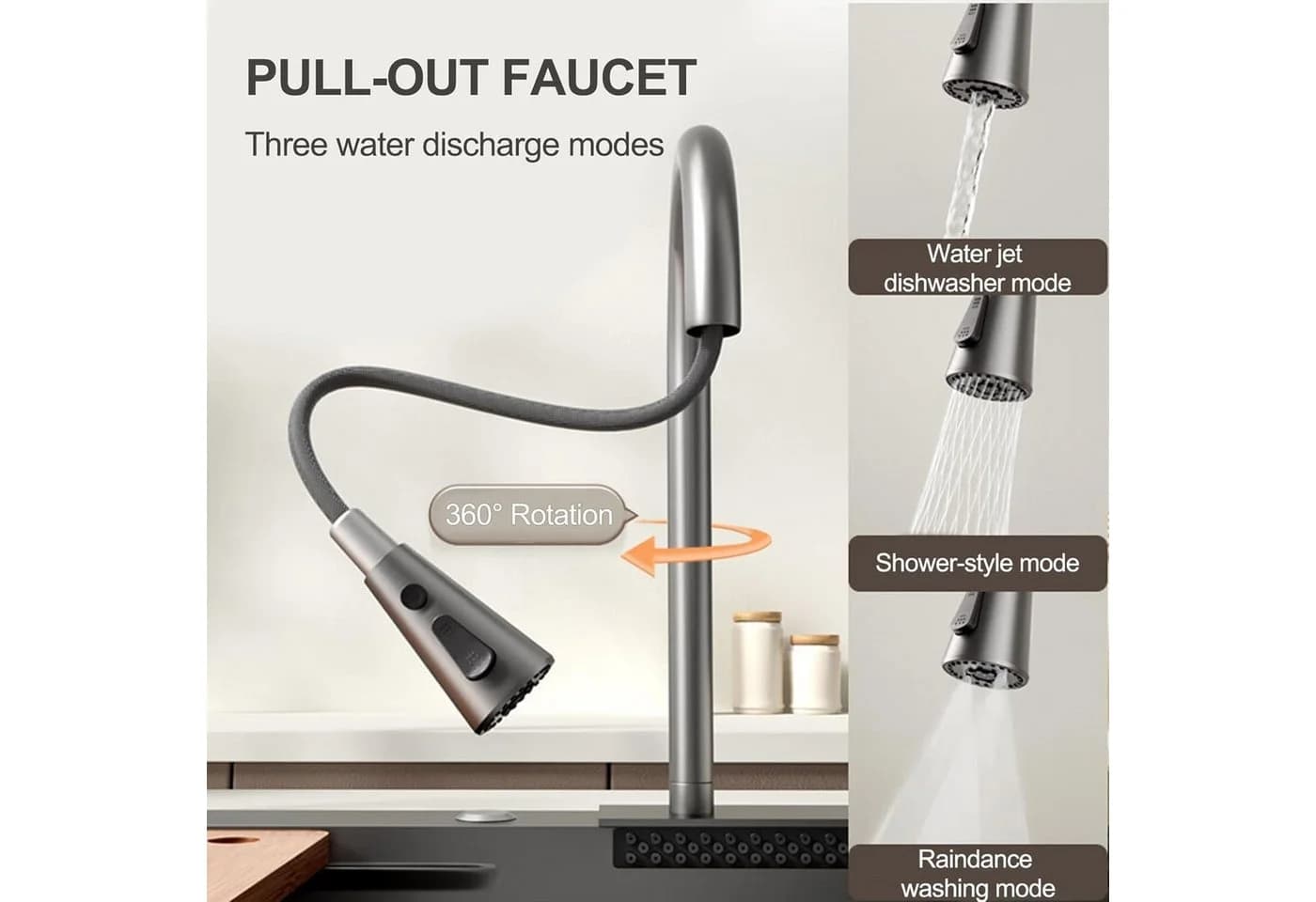 Faizee Home Neom Wasserfall-Küchenspüle Edelstahl Silber - Bild 3