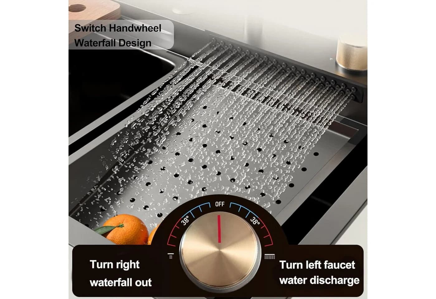 Faizee Home Neom Wasserfall-Küchenspüle Edelstahl Silber - Bild 5