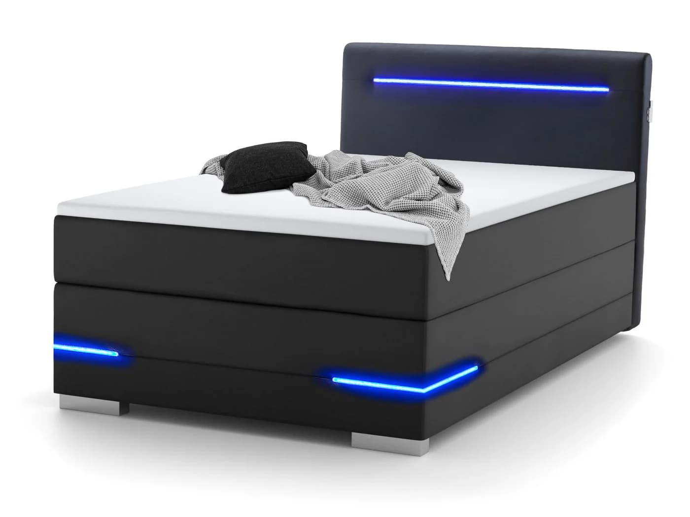 wonello Boxspringbett Lennox mit LED-Beleuchtung und Topper - Bild 2