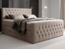 wonello Boxspringbett Sira mit Bettkasten, Matratze & Topper, Samt Beige Bild 1