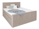wonello Boxspringbett Sira mit Bettkasten, Matratze & Topper, Samt Beige Bild 2