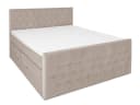 wonello Boxspringbett Sira mit Bettkasten, Matratze & Topper, Samt Beige Bild 3