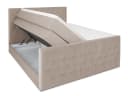 wonello Boxspringbett Sira mit Bettkasten, Matratze & Topper, Samt Beige Bild 4