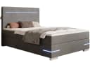 wonello Boxspringbett Portland Samt grau mit LED-Beleuchtung und Topper Bild 2