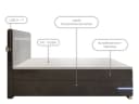 wonello Boxspringbett Portland Samt grau mit LED-Beleuchtung und Topper Bild 3