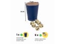 GICO Würfelbecher Blau Leder Standard 9 cm mit 6 Würfeln 5904 Bild 1