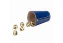GICO Würfelbecher Blau Leder Standard 9 cm mit 6 Würfeln 5904 Bild 2