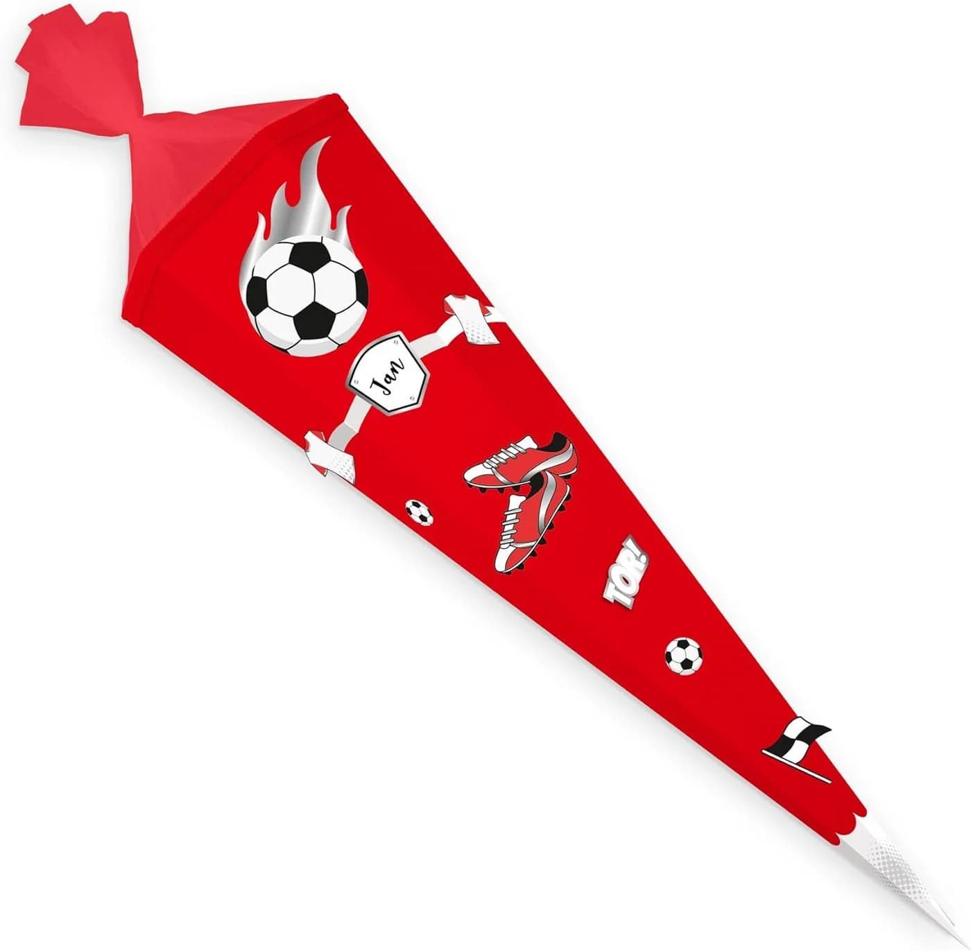 itenga Schultüte Bastelset Fußball 85 cm Rot/Weiß - Bild 2