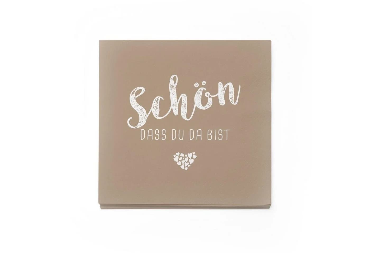itenga Windlicht-Set 6-tlg. mit 40 Servietten 'Schön dass du da bist' Latte