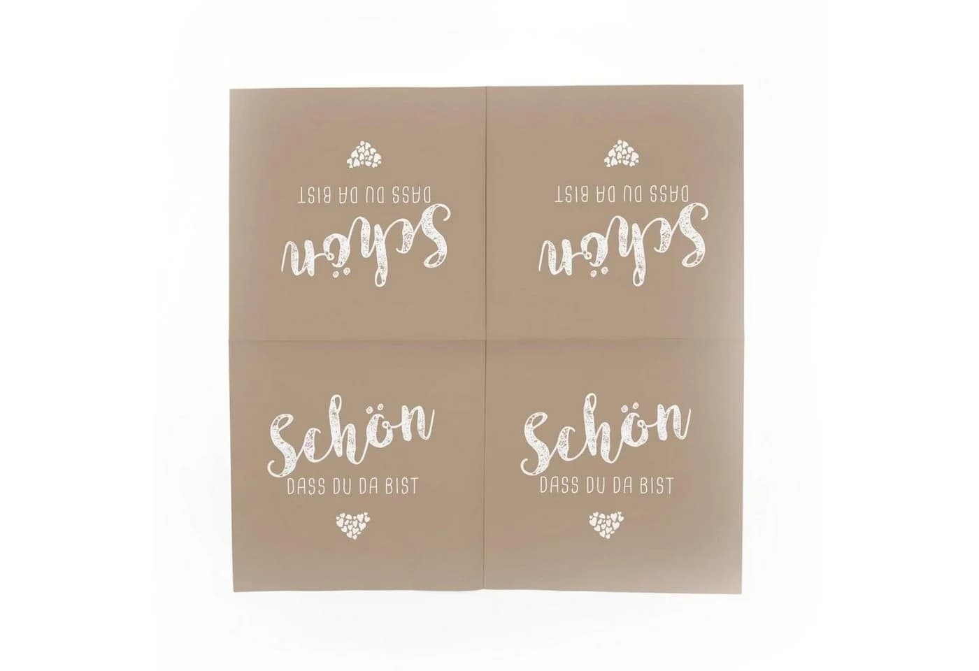 itenga Windlicht-Set 6-tlg. mit 40 Servietten 'Schön dass du da bist' Latte - Bild 4