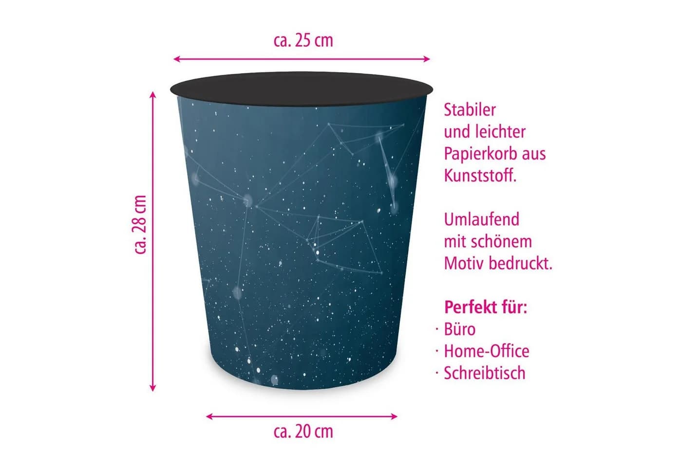 itenga Papierkorb Hightech Abstrakt Kunststoff ca. 11 Liter