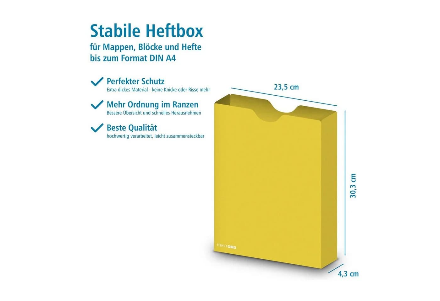 itenga Heftbox DIN A4 Hochformat PP gelb