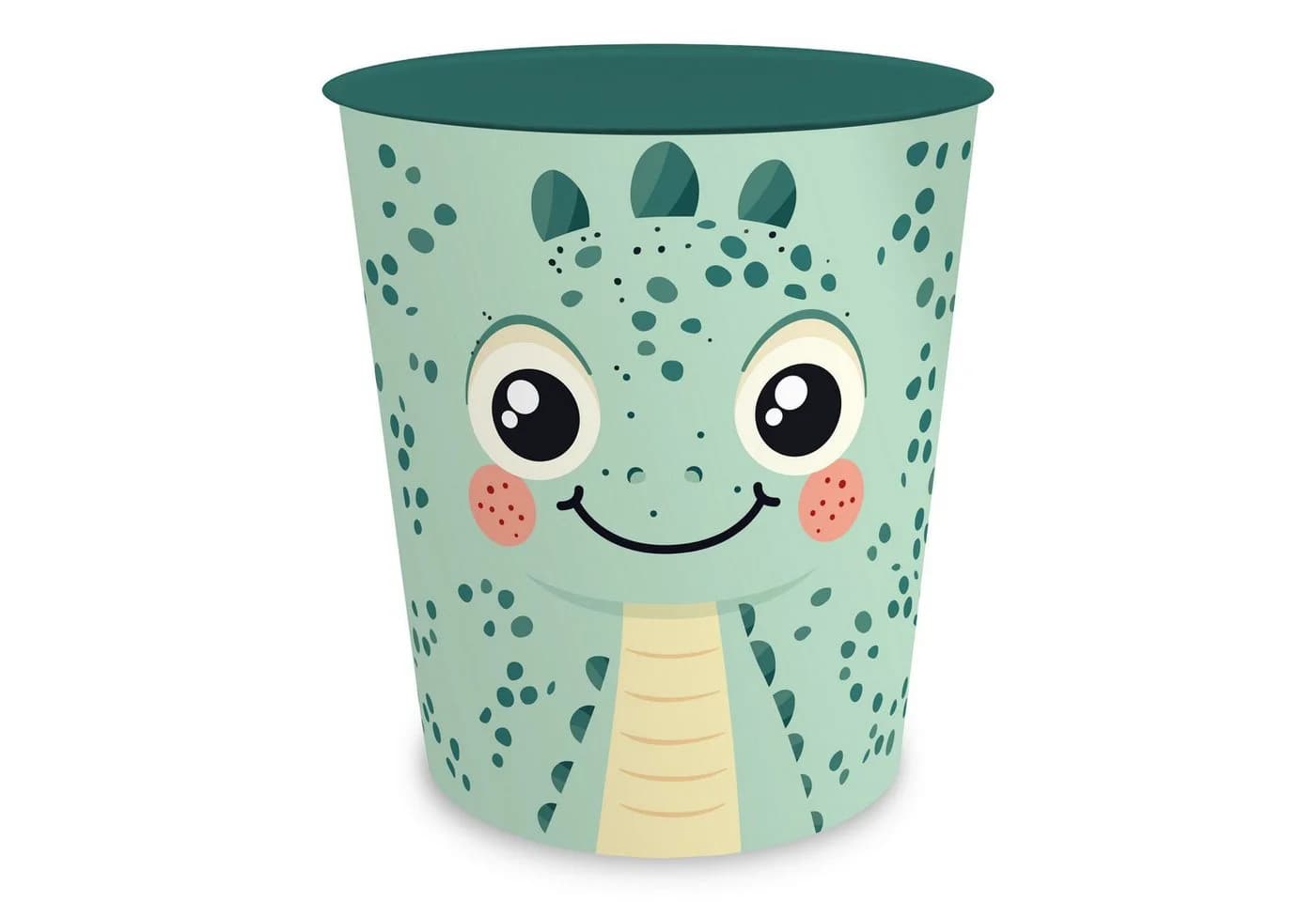 itenga Papierkorb DINO Kawaii Design Kunststoff ca 11 Liter - Bild 2