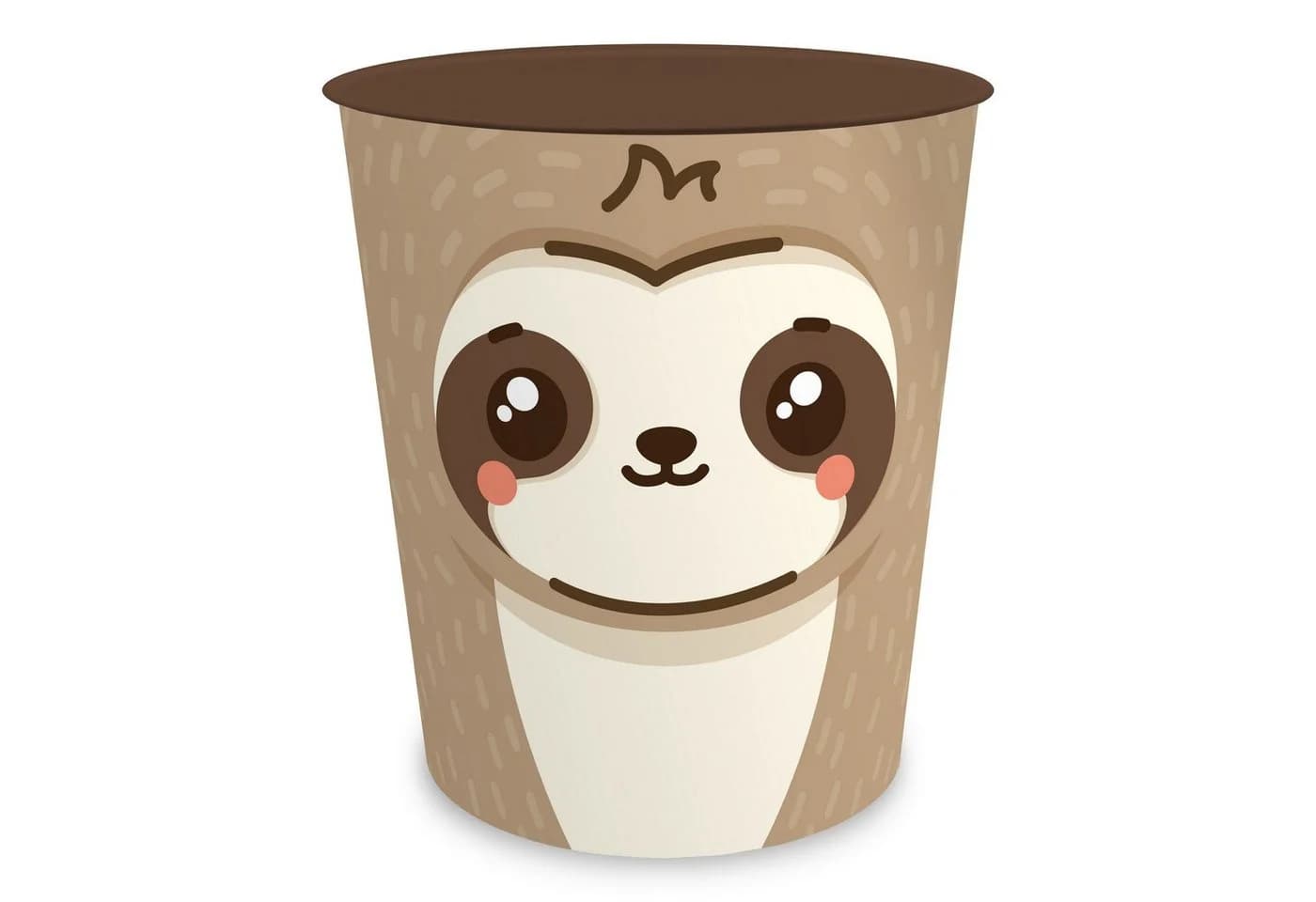 itenga Papierkorb Tiermotiv Faultier Kawaii Design Kunststoff ca. 11 Liter - Bild 2