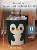 itenga Papierkorb Pinguin Tiermotiv Kunststoff ca. 11 Liter Bild 4