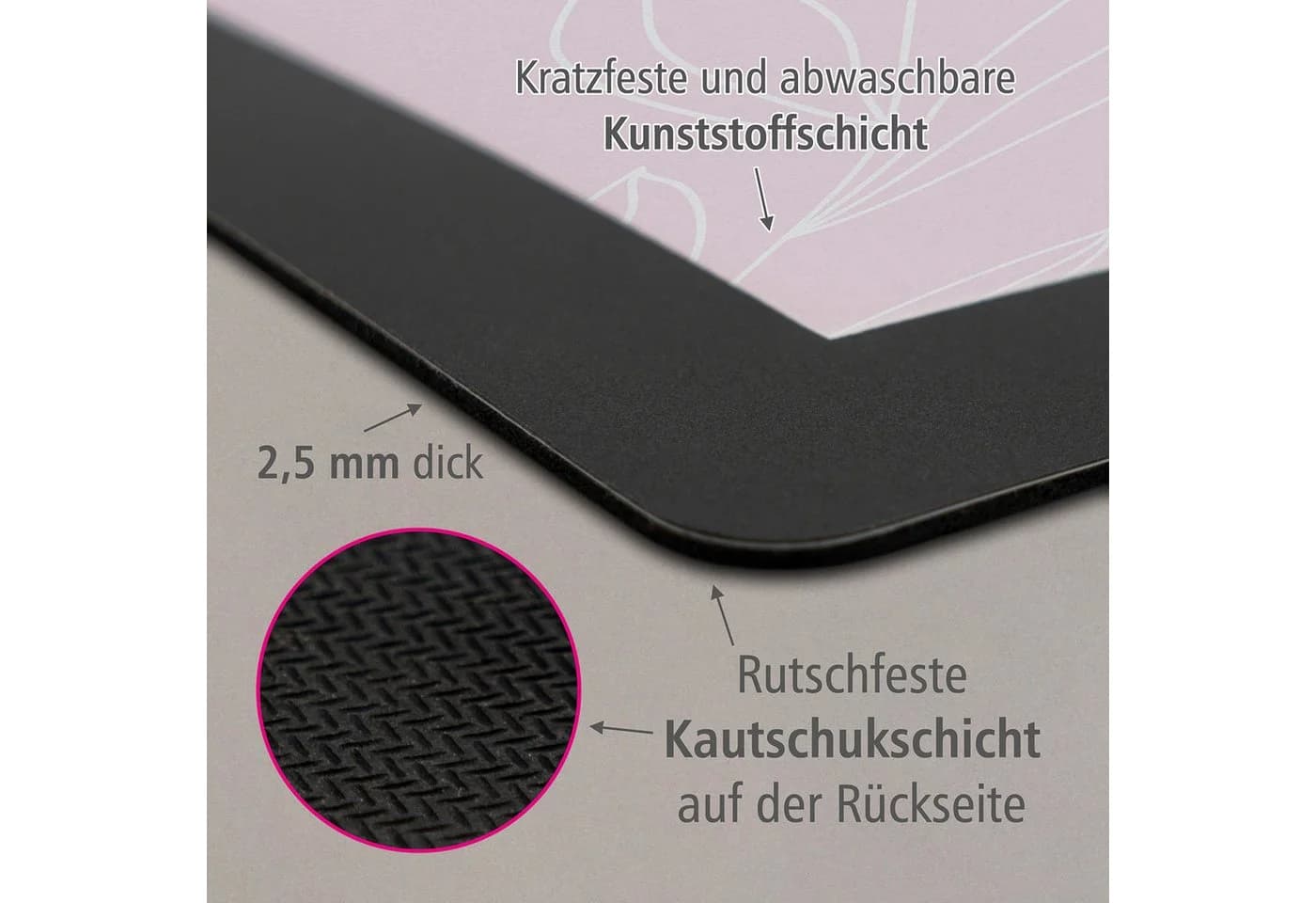 itenga Schreibtischunterlage Rosa Modernes Design - Bild 3