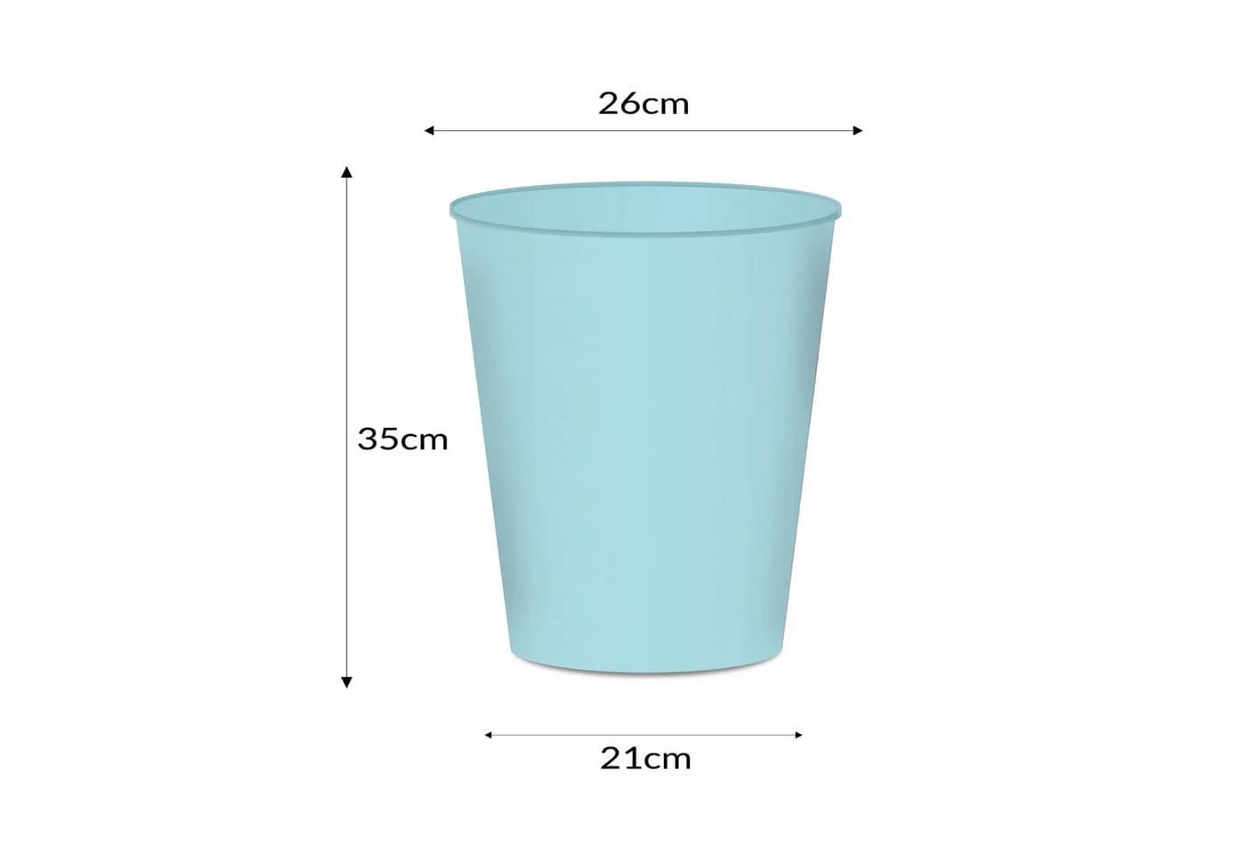 itenga Papierkorb 15 Liter blau - moderner Kunststoff Mülleimer