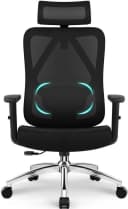 Lexzurn Ergonomischer Bürostuhl Schwarz mit Lendenstütze und Wippfunktion Bild 2