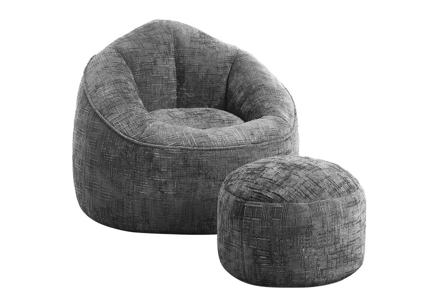 Lexzurn Sitzsack mit Hocker Memory-Schaum-Füllung - Bild 2