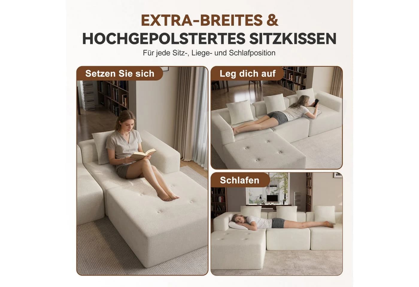 Lexzurn Ecksofa 250x170x76 cm mit Schlaffunktion - Bild 4